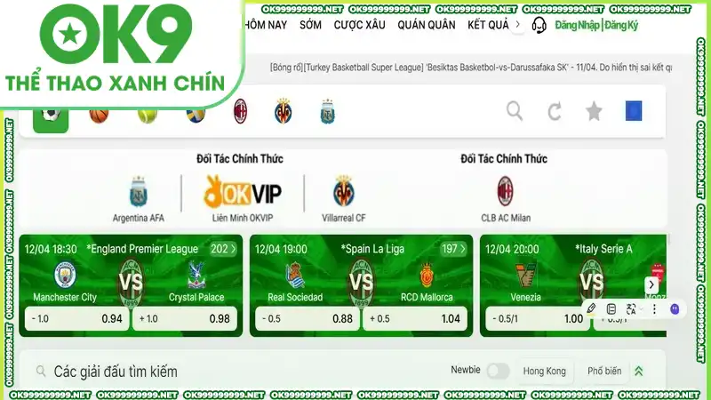 Lính mới tìm kiếm và vào link của thương hiệu OK9 chuẩn nhất